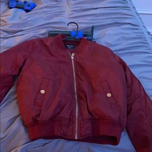 Maroon bomber jacket